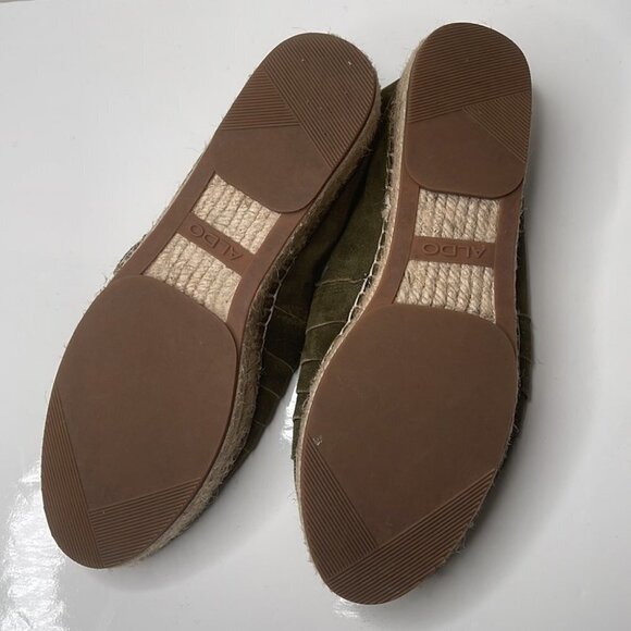 Aldo Olive Cowee Suede Espadrilles Size 8 - Picture 9 of 10